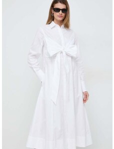 Bavlněné šaty Karl Lagerfeld bílá barva, midi