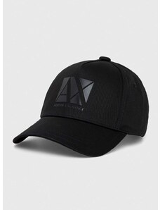 Bavlněná baseballová čepice Armani Exchange černá barva, s aplikací, 944200 4R100