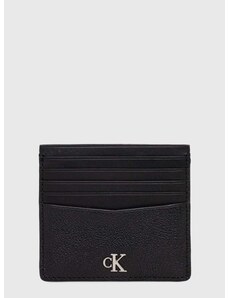 Kožené pouzdro na karty Calvin Klein Jeans černá barva, K50K511446