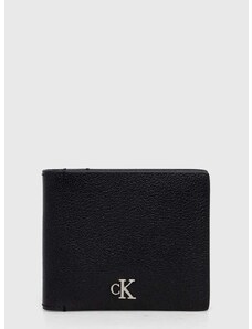 Kožená peněženka Calvin Klein Jeans černá barva, K50K511445