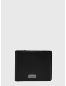 Kožená peněženka Calvin Klein Jeans černá barva