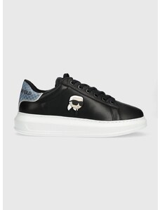 Kožené sneakers boty Karl Lagerfeld KAPRI MENS černá barva, KL52533N