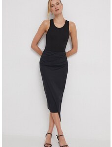 Sukně Calvin Klein černá barva, midi, pouzdrová