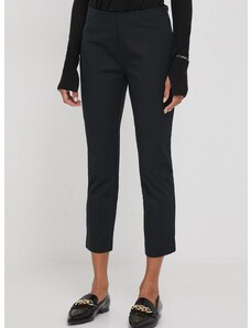 Kalhoty Lauren Ralph Lauren dámské, černá barva, přiléhavé, high waist