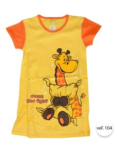 Dívčí noční košile ŽIRAFKA-2, vel.104, žlutá, Vienetta Secret