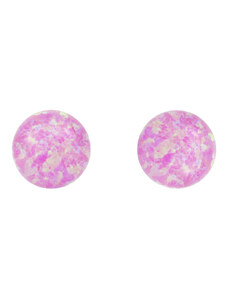 Aranys Stříbrné náušnice růžový opál 8 mm