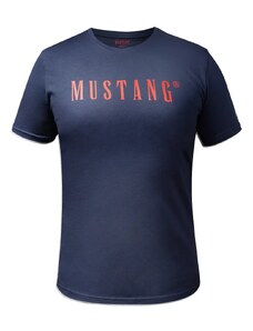 Bavlněné pánské tričko s nápisem Mustang, šedá melanž M