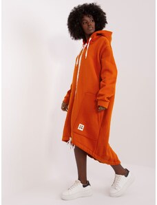 Fashionhunters Tmavě oranžová mikina na zip