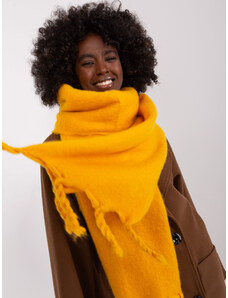 Fashionhunters Tmavě žlutý široký dámský šátek