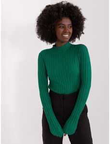 BASIC Tmavě zelený měkký svetr -dark green Tmavě zelená