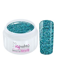 Ráj nehtů Barevný UV gel MULTI GLITTER 5 ml - Turquoise