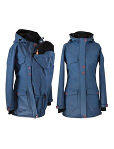 Shara Softshellový nosící kabát modrý-žíhaný 2v1