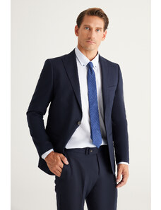 ALTINYILDIZ CLASSICS Men's Navy Blue Extra Slim Fit Slim Fit Dovetail Neck Suit
