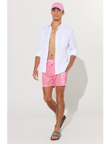 AC&Co / Altınyıldız Classics Men's Pink Standard Fit Normal Cut, Side Pockets Patterned Swimwear.