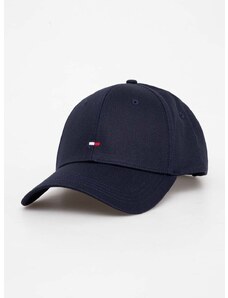 Bavlněná baseballová čepice Tommy Hilfiger tmavomodrá barva, s aplikací, AW0AW15785