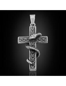 Ocelový přívěsek Fides et Peccatum - Víra a hřích - Křížek a Had | DG Šperky