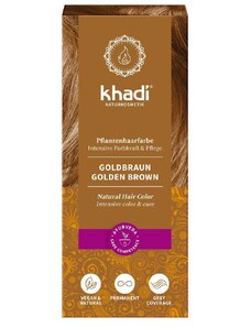 Khadi rostlinná barva na vlasy Henna ZLATÁ HNĚDÁ 100 g