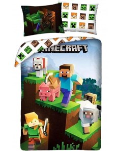 Halantex Bavlněné ložní povlečení Minecraft - motiv Animals - 100% bavlna - 70 x 90 cm + 140 x 200 cm