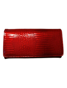 Dámská kožená lakovaná červená peněženka
