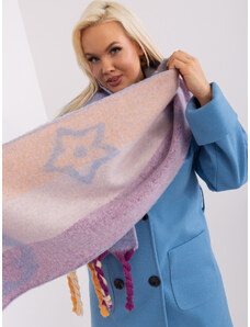 Fashionhunters Světle modrý zimní šátek s třásněmi