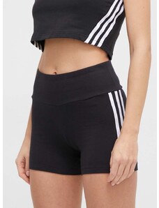 Kraťasy adidas Originals 3-Stripes dámské, černá barva, vzorované, high waist, IP2980