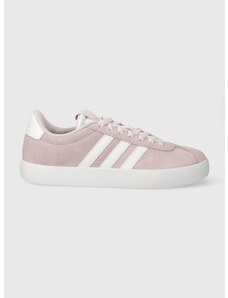 Semišové sneakers boty adidas COURT růžová barva, ID6281