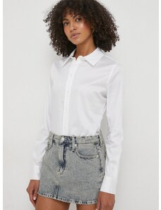 Košile Calvin Klein dámská, béžová barva, regular, s klasickým límcem, K20K206462