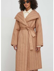 Bunda Calvin Klein dámská, béžová barva, přechodná