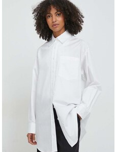 Košile Calvin Klein bílá barva, relaxed, s klasickým límcem, K20K206811