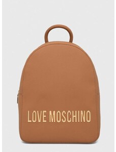 Batoh Love Moschino dámský, hnědá barva, malý, s aplikací