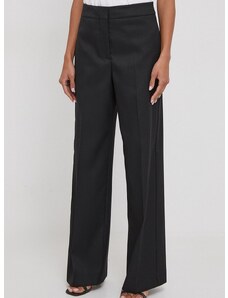 Kalhoty Calvin Klein dámské, černá barva, jednoduché, high waist