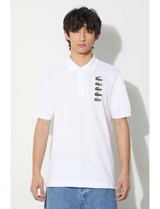 Bavlněné polo tričko Lacoste bílá barva, s aplikací, PH3474 001