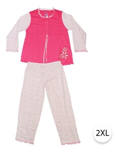 Dámské pyžamo Květiny, 2XL, růžová, Vienetta Secret