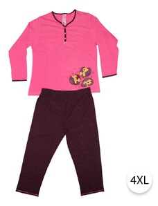 Dámské pyžamo MEDVÍDEK-7, 4XL, růžová, Vienetta Secret