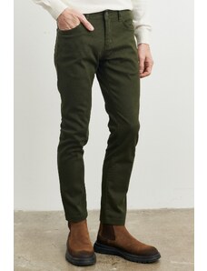 ALTINYILDIZ CLASSICS Men's Khaki Slim Fit Slim Fit Dobby Flexible Casual Trousers