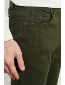 ALTINYILDIZ CLASSICS Men's Khaki Slim Fit Slim Fit Dobby Flexible Casual Trousers