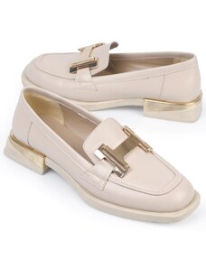 Capone Outfitters Capone Women's Chunky Toe Loafers with H Buckles