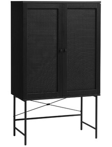 Černá vysoká komoda Unique Furniture Pensacola 80 x 40 cm