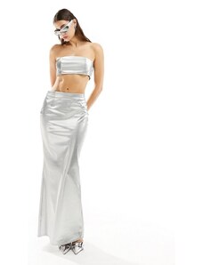 Kyo The Brand fishtail maxi skirt co-ord in silver