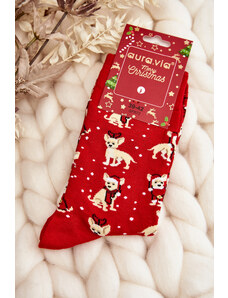 Kesi Pánské vánoční bavlněné ponožky s červenými soby