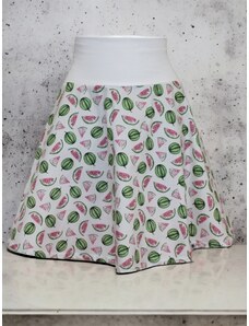 ŠatySukně Půlkolová plátěná sukně, melouny