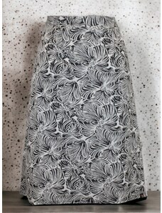 ŠatySukně Hřejivá vzorovaná áčková sukně do pasu LEA, černo-bílá