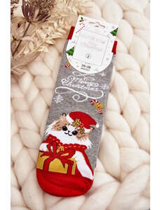 Kesi Dámské vánoční ponožky s kočičkou šedou