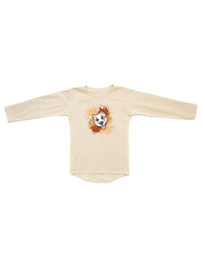 Babu Dětské krémové tričko s dlouhým rukávem potisk pejska