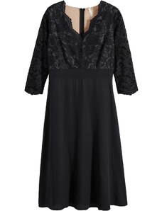 bonprix Šifónové šaty s krajkou Černá