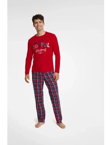 Červené pánské pyžamo s vánočním potiskem Henderson, Červená XXL
