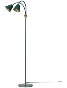 Tmavě zelená kovová stojací lampa Halo Design Hygge 135 cm