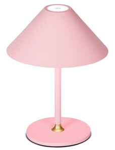Pastelově růžová plastová nabíjecí stolní LED lampa Halo Design Hygge 19,5 cm