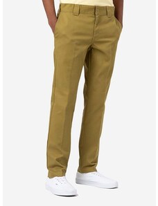 Kalhoty Dickies 872 Work Pant Rec pánské, zelená barva, přiléhavé, DK0A4XK8KHK-KHAKI