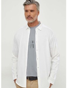 Košile Armani Exchange béžová barva, relaxed, s klasickým límcem, 3DZCLA ZJ9AZ